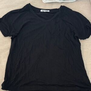 Joah Brown Black V-Neck Top